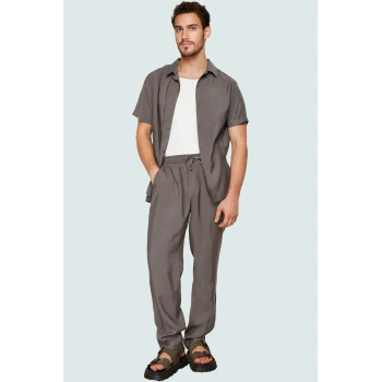 Erkek Lastikli Beli Pantolon Modal Karışımlı Rahat Günlük Ve İş Hayatı İçin Modern Tasarım