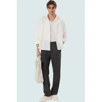 Erkek Modern Boru Paça Pantolon Polyester Viskoz Elastan Günlük Kullanım Dayanıklı Malzeme