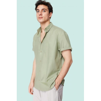Erkek Oversize Fit Gömlek Yaka Kısa Kol Pamuklu Günlük Kullanım Yaz Aylarının Vazgeçilmezi