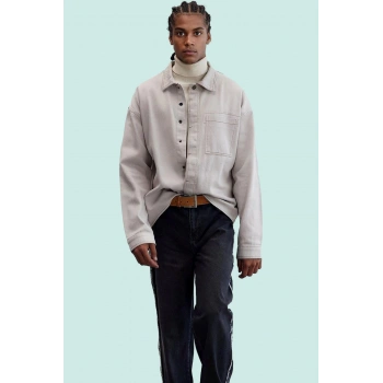 Erkek Oversize Gabardin Gömlek Ceket Pamuk Günlük Stil Hafta Sonu Yaz Aylarının Vazgeçilmezi