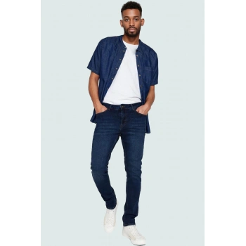 Erkek Pamuk Denim Kot Pantolon Slim Fit Dar Paça Günlük ve Casual Kombinler İçin Hafta Sonu