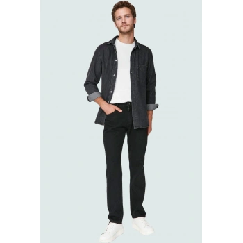 Erkek Pamuk Denim Pantolon Straight Fit Günlük Kombinler İçin Hafta Sonu Dayanıklı Malzeme