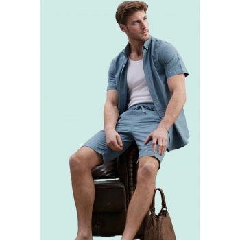 Erkek Pamuklu Dokulu Kumaş Kısa Şort Rahat Günlük Stil Hafta Sonu Yaz Aylarının Vazgeçilmezi