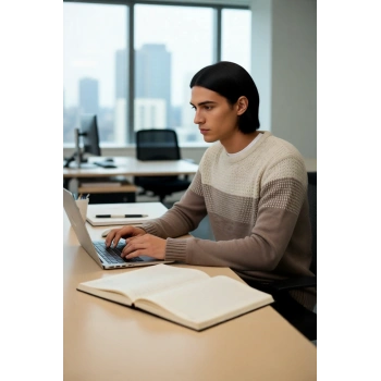 Erkek Rahat Kesim Bisiklet Yaka Renk Bloklu Akrilik Triko Kazak Soğuk Havalar İçin Mükemmel