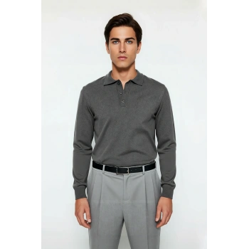 Erkek Regular Fit Düz Polo Yaka Triko Kazak İle Kışa Özel Şık Ve Konforlu Günler Kaliteli