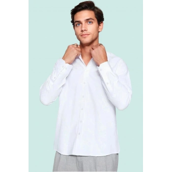 Erkek Regular Fit Gömlek Uzun Kol Pamuklu Günlük Ve İş Hayatı Hafta Sonu Dayanıklı Malzeme