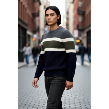 Erkek Selanik Dokuma Standart Kol Triko Kazak Kış Sezonu İçin Konforlu ve Şık Bir Tarz Sunar.