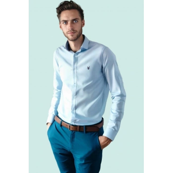 Erkek Slim Fit Kısa Kollu Gömlek Yaka Düz Desen Basic Siluet Rahat Günlük Kaliteli Malzeme