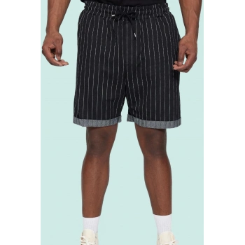 Erkek Spor Şort Çizgili Desen Rahat Boru Paça Yazlık Günlük Kullanım Yaz Aylarının Vazgeçilmezi