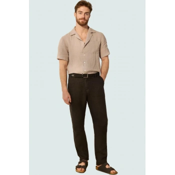 Erkek Uzun Boy Keten Dokuma Pantolon Normal Bel Straight Fit Yazlık Yaz Aylarının Vazgeçilmezi