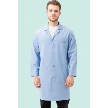 Erkek Uzun Kollu İş Önlüğü 75 Polyester OEKOTEX Vanessa Önlük Yaka Rahat