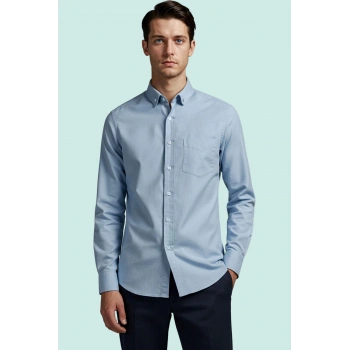 Erkek Uzun Kollu Oxford Gömlek Düz Desen Regular Fit Günlük Kullanım Yaz Aylarının Vazgeçilmezi