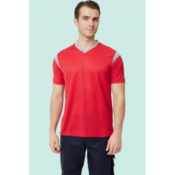 Erkek V Yaka Nefes Alan TShirt Allium Tişört Alabilir Esnek Şık İş Günlük İçin