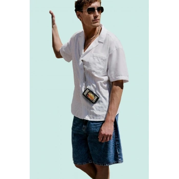 Erkek Yazlık Kısa Kollu Geometrik Desenli Brode Gömlek Rahat Kalıp Yaz Aylarının Vazgeçilmezi