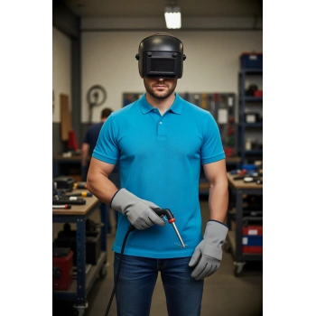 Erkek Yazlık Polo Tişört Açık 100 Pamuk Galanthus shırt