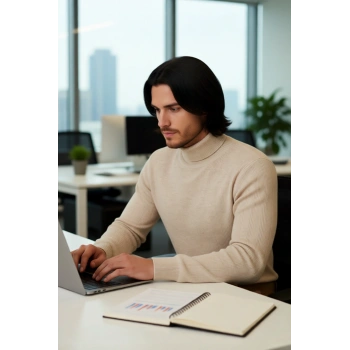 Erkekler İçin Düz Desen Balıkçı Yaka Akrilik Triko Kazak Kış Sezonunda Rahatlığı Ve Zarafeti