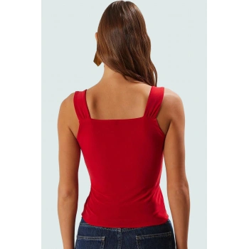 Esnek Örme Crop Bluz V Yaka Fitted Yaz Mevsimi İçin Yüksek Kalite Konforlu Kesim