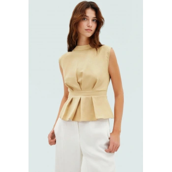 Fitted Bisiklet Yaka Bluz Nefes Alan Polyester Kumaştan İş Giysisi Rahat Ve Şık Modern Stil