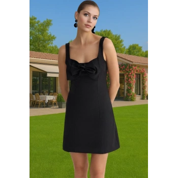 Fiyonklu A Kesim Kısa Yazlık Elbise Dokuma Polyester Rahat Seçkin Malzeme Günlük Kullanım İçin