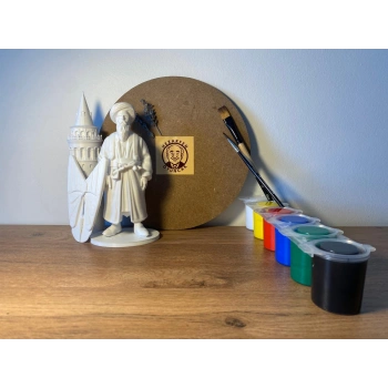 Hezarfen Ahmet Çelebi Galata Kulesi Kanat Figür Hobi Boyama Seti 6 Renk Akrilik Boya