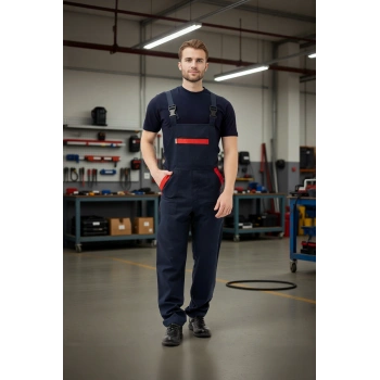 İş Güvenliği Tulumu Koyu Detaylı Gabardin Nandina Bahçıvan Tulum Konforlu Şık Kıyafeti