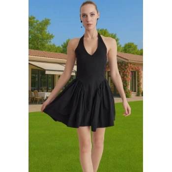 Kadın A Kesim Mini Elbise Poplin Kumaştan Balo Elbisesi Modern Stil Uzun Ömürlü Modern Stil