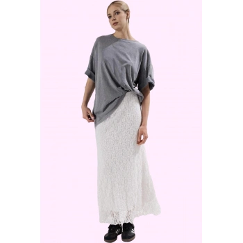 Kadın A line Dantel Midi Etek Yüksek Bel Yaz Aylarının Vazgeçilmezi Günlük Kullanım Hafta Sonu