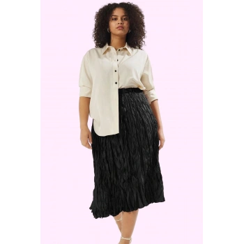 Kadın A line Kemerli Midi Etek Polyester Kumaş Günlük Casual Stiller Yaz Aylarının Vazgeçilmezi