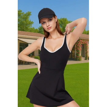 Kadın A line Mini Spor Elbise Kalın Askılı Nefes Alabilir Polyester Seçkin Malzeme Uzun Ömürlü