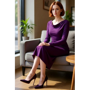 Kadın Astarlı Degaje Yaka Düz Desen Bodycon Maxi Elbise Modern ve Konforlu Kış Kombinleri İçin