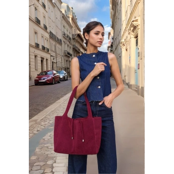 Kadın Bağcık Detaylı Omuz ve El Çantası Salaş Tasarım Günlük ve Modern Kullanım İçin