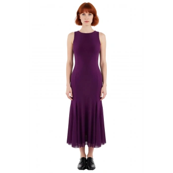 Kadın Balık Kalıp Abiye Elbise Astarlı Örme Tül Detaylı Kolsuz Maxi Gece Şıklığınızı Tamamlar