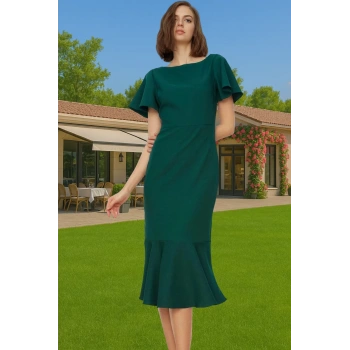 Kadın Basic Koleksiyon Midi Elbise Finike Kumaş Özel Tasarım Rahat Ve Şık Modern Stil Seçkin Malzeme