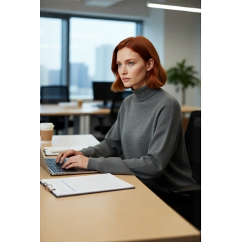 Kadın Basic Oversize Balıkçı Yaka Triko Kazak Standart Kol Rahatlığıyla Kış Sezonu Vazgeçilmezi