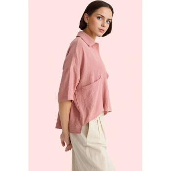 Kadın Basic Oversize Gömlek Şık Ve Rahat Günlük Kombinler İçin Hafta Sonu Kaliteli Malzeme