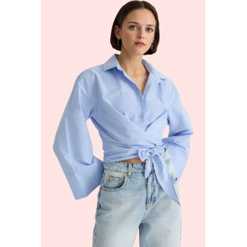 Kadın Basic Regular Gömlek; Uzun Kollu Gömlek Yaka Günlük Kullanım Yaz Aylarının Vazgeçilmezi