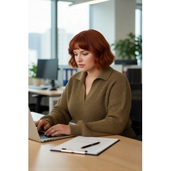 Kadın Basic Selanik Örgü Polo Yaka Relaxed Kalıp Akrilik Triko Kazak Soğuk Günlerin Vazgeçilmezi