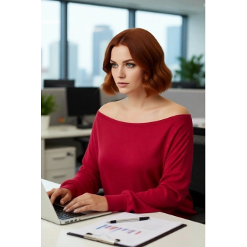 Kadın Basic Siluet Standart Kol Carmen Yaka Triko Kazak Günlük Kombinler İçin Çok Yönlü Kaliteli