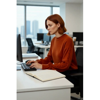 Kadın Bisiklet Yaka Düşük Kol Dokuma Detaylı Uzun Kollu Regular Fit Triko Tunik Kazak Modeli