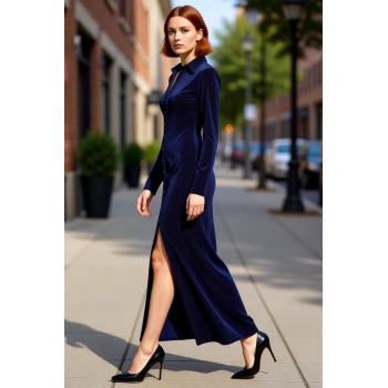 Kadın Bodycon Polo Yaka Uzun Kollu Düz Maxi Örme Elbise Kış Kombinleriniz İçin Şık Ve Rahat Seçim