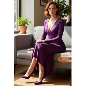 Kadın Bodycon Siluet Uzun Kol V Yaka Büzgülü Detaylı Maxi Elbise Özel Günler Kokteyl Kaliteli