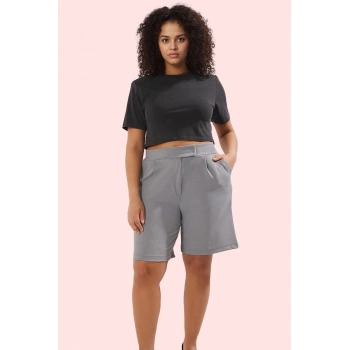 Kadın Boru Paça Örme Şort Polyester Günlük Kullanım için Rahat Hafta Sonu Kaliteli Malzeme