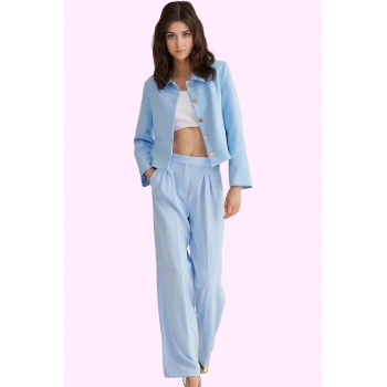 Kadın Boru Paça Pantolon Polyester Elastan Günlük Ve İş Kullanımı Yaz Aylarının Vazgeçilmezi