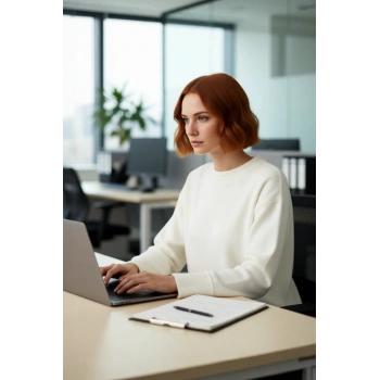 Kadın Boxy Kalıp Düşük Kol Bisiklet Yaka Triko Kazak Rahat ve Modern Kış Kombinleri İçin Kaliteli