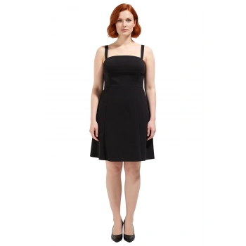 Kadın Büyük Beden Abiye Dokuma Elbise A Line Kalıbı Ve Kare Yaka Detayıyla Mezuniyet Şıklığı Sunar