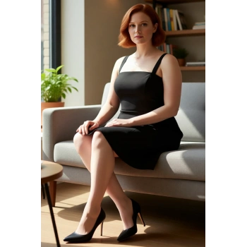 Kadın Büyük Beden Abiye Dokuma Elbise A Line Kalıbı Ve Kare Yaka Detayıyla Mezuniyet Şıklığı Sunar