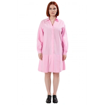 Kadın Büyük Beden Gömlek Elbise Pamuklu Rahat Kesim Standart Kol Kısa Boy İlkbahar Yaz Modası