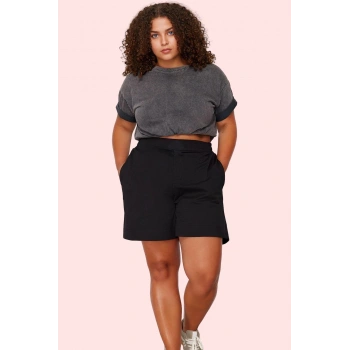Kadın Büyük Beden Yüksek Bel Geniş Paça Pamuk Şort Günlük Kullanım Yaz Aylarının Vazgeçilmezi