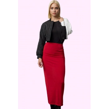 Kadın Büzgü Detaylı Maxi Etek Örme Kumaş Yüksek Bel Yaz Günlük Kullanım Stilin Buluştuğu Yer