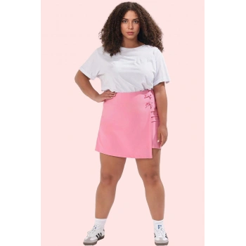 Kadın Casual Stil Büyük Beden Şort Etek Fiyonklu Geniş Paça Yaz Günlük Kullanım Hafta Sonu